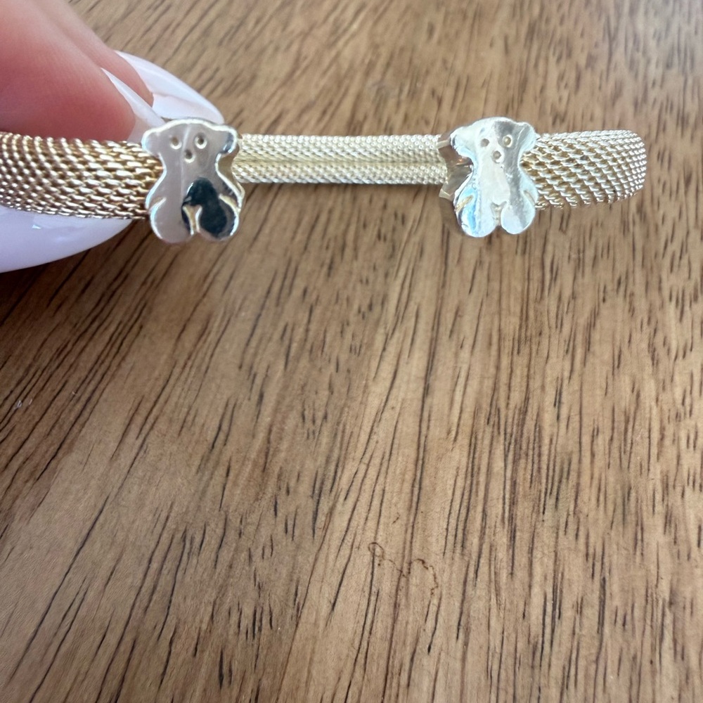 TOUS Mesh Silver Bear Bangle